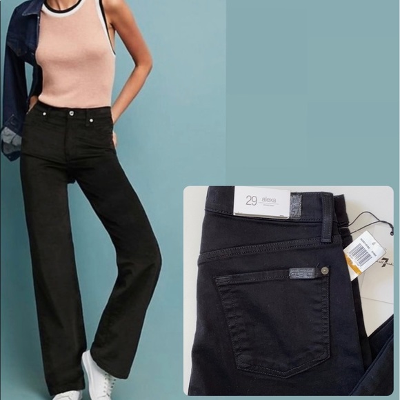 7 For All ManKind Alexa Wide leg Trouser Jean - Picture 1 of 15